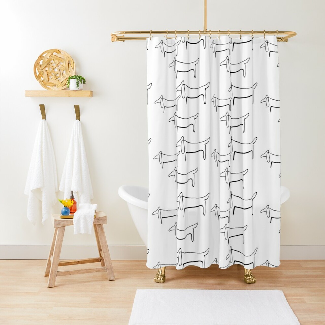 Detail Dachshund Shower Curtains Nomer 54