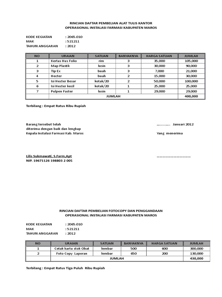 Detail Daftar Alat Tulis Kantor Nomer 53