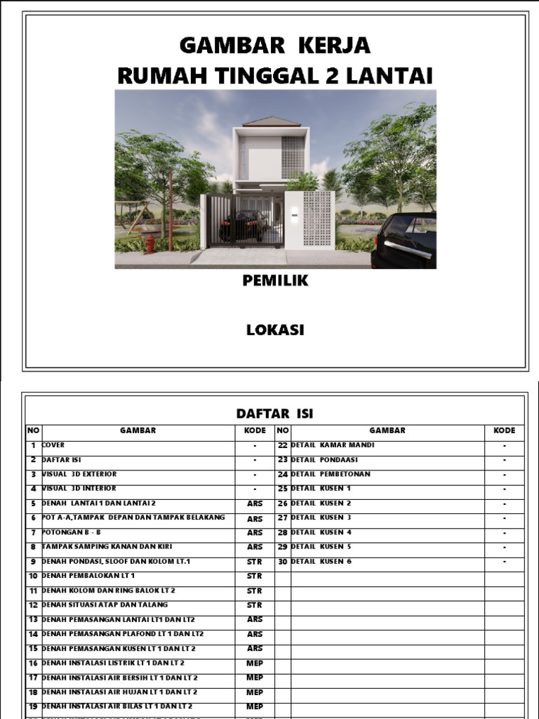 Detail Daftar Gambar Kerja Rumah Tinggal Nomer 20