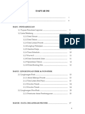 Detail Daftar Isi Gambar Proyek Nomer 2