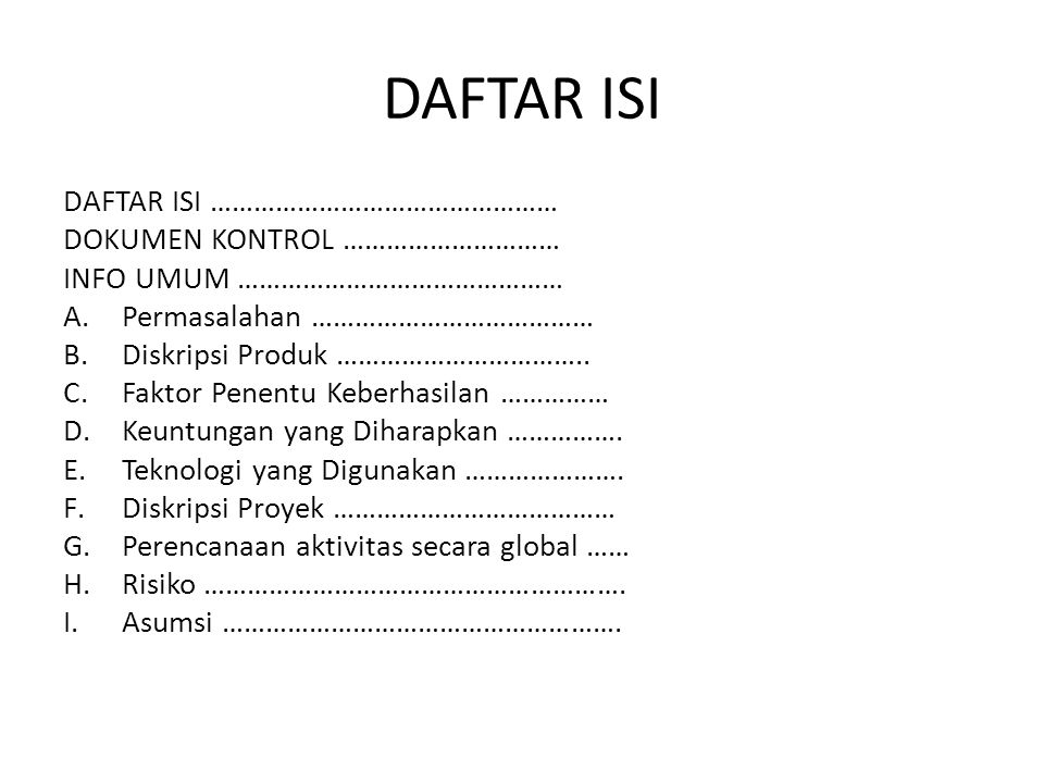 Detail Daftar Isi Gambar Proyek Koleksi Nomer 33