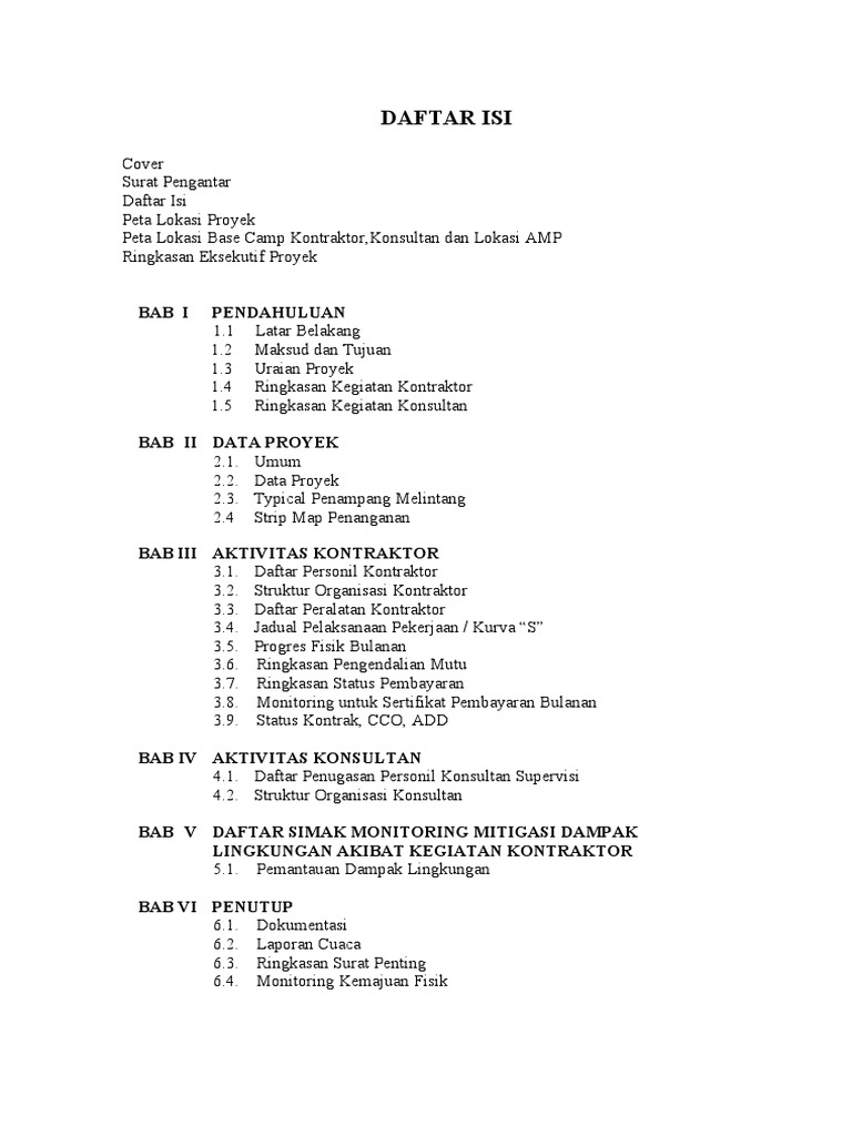 Detail Daftar Isi Gambar Proyek Nomer 9