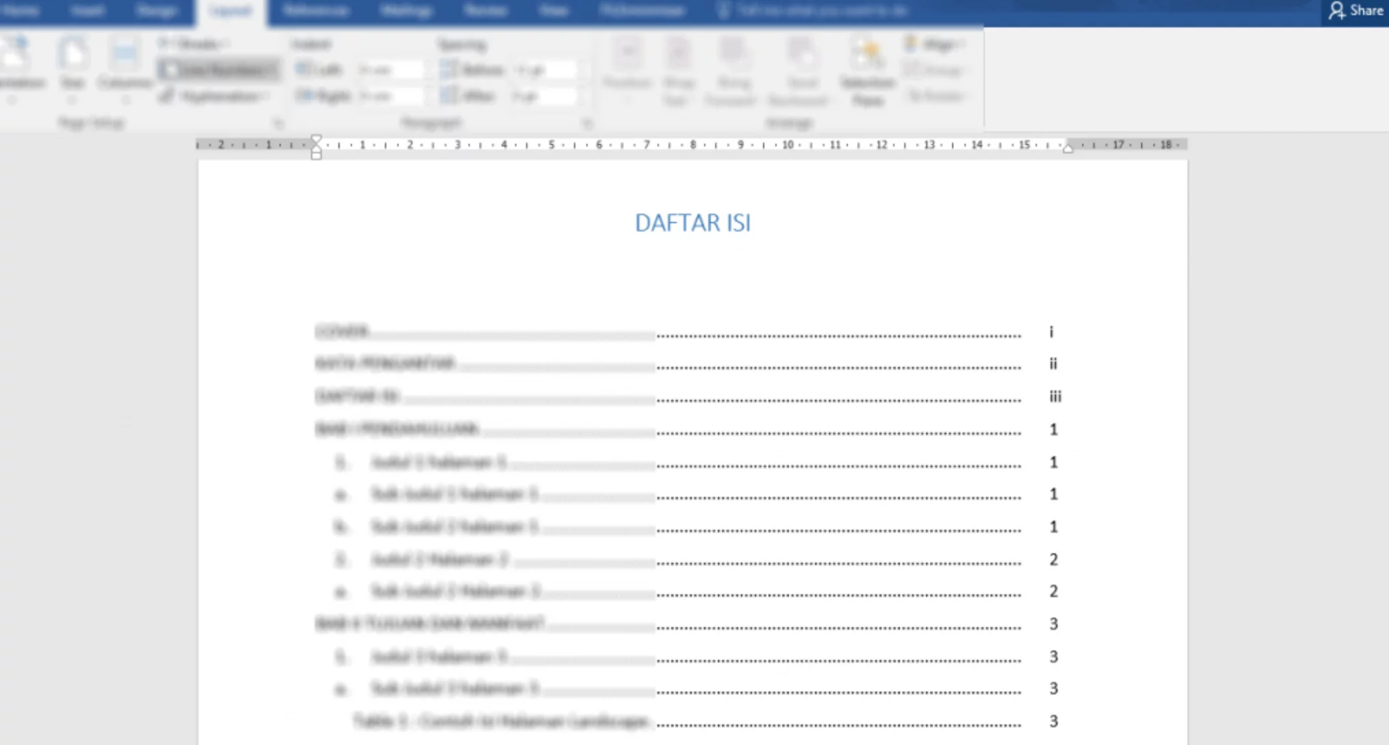 Detail Daftar Isi Khusus Gambar Word Nomer 12