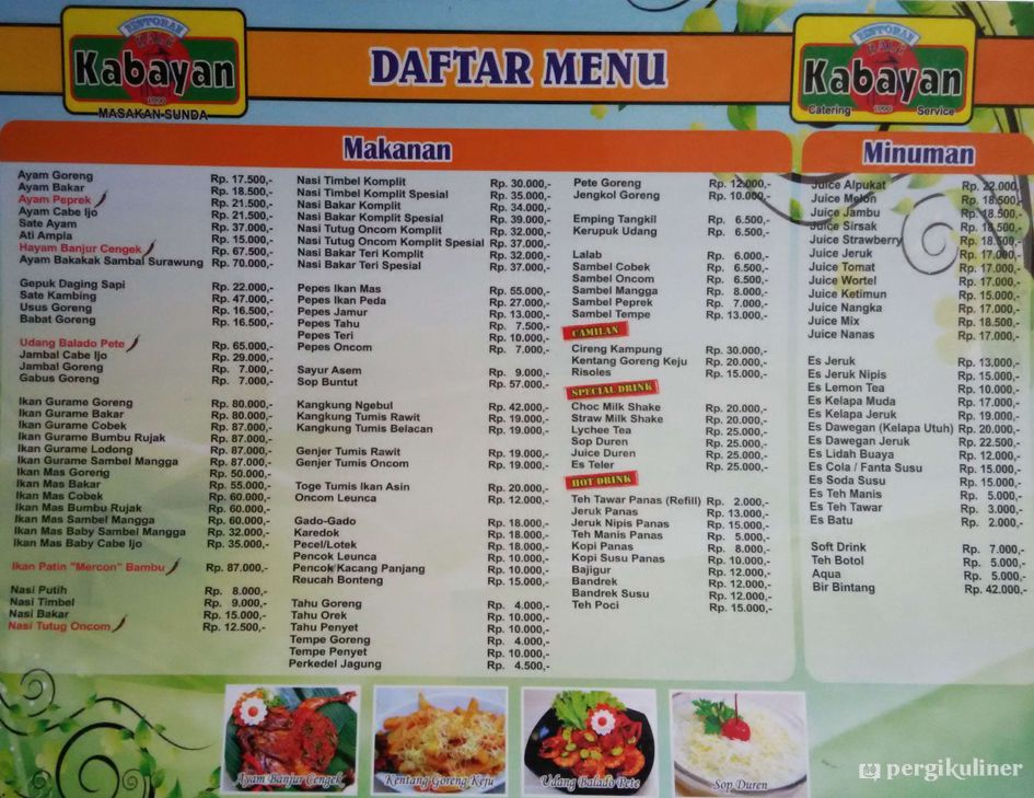 Detail Daftar Makanan Di Restoran Nomer 38