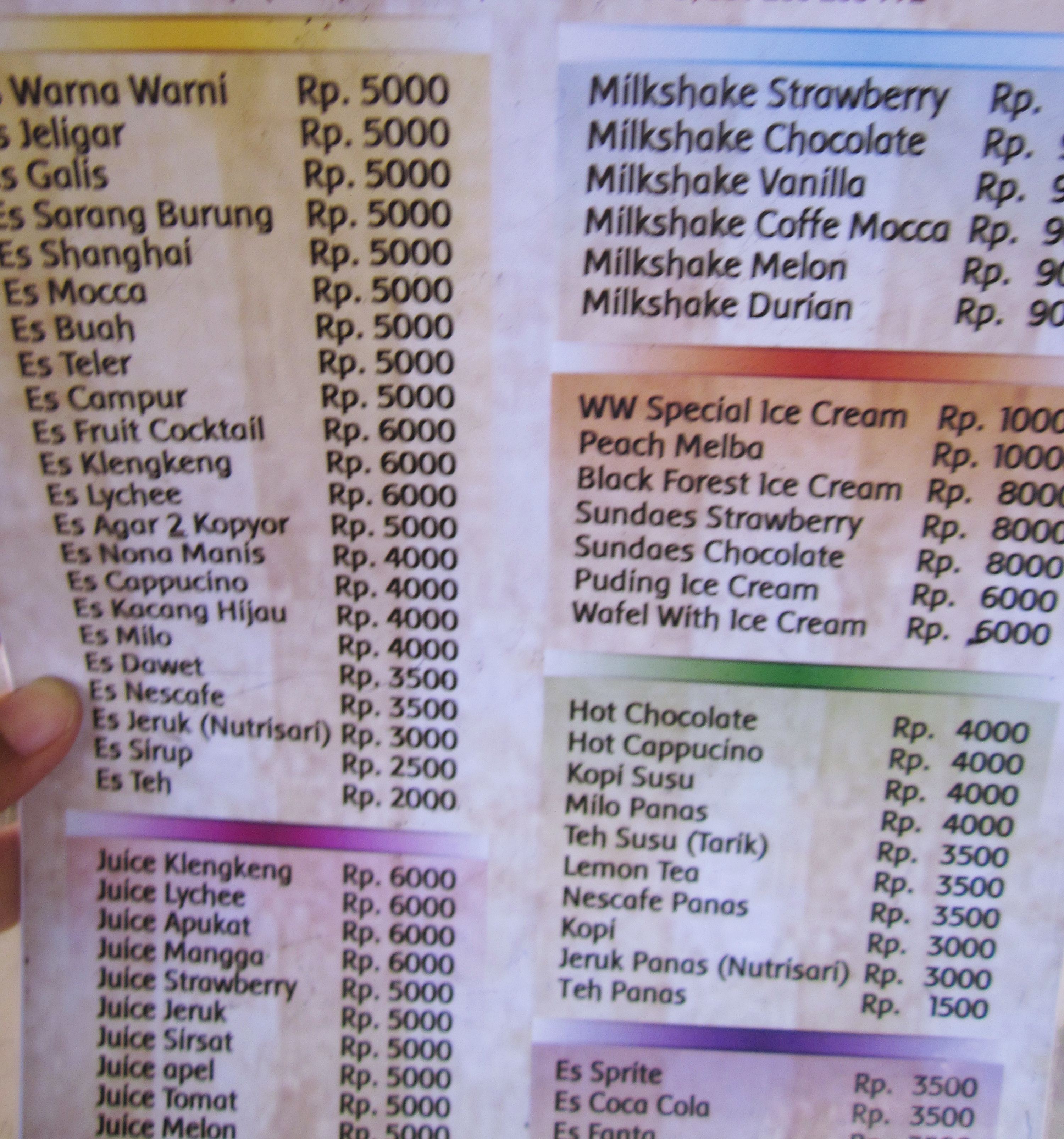 Detail Daftar Menu Cafe Warna Warni Nomer 10