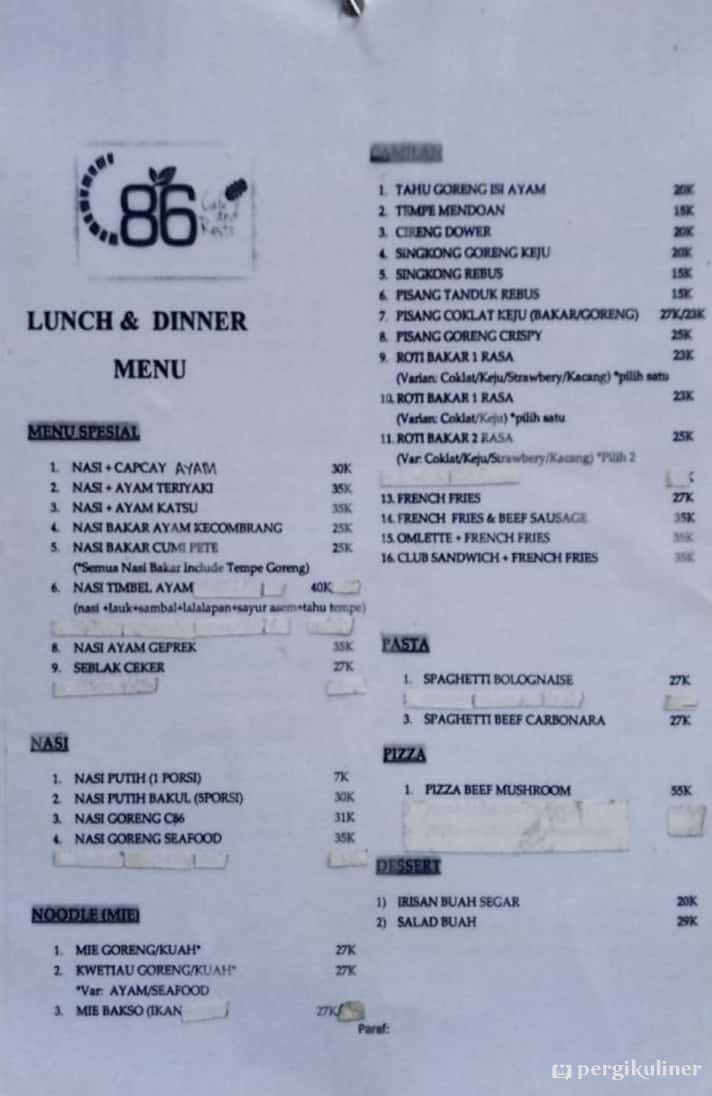 Detail Daftar Menu Di Cafe Nomer 45