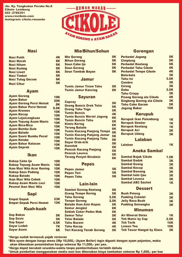 Daftar Menu Makan Malam Prasmanan - KibrisPDR