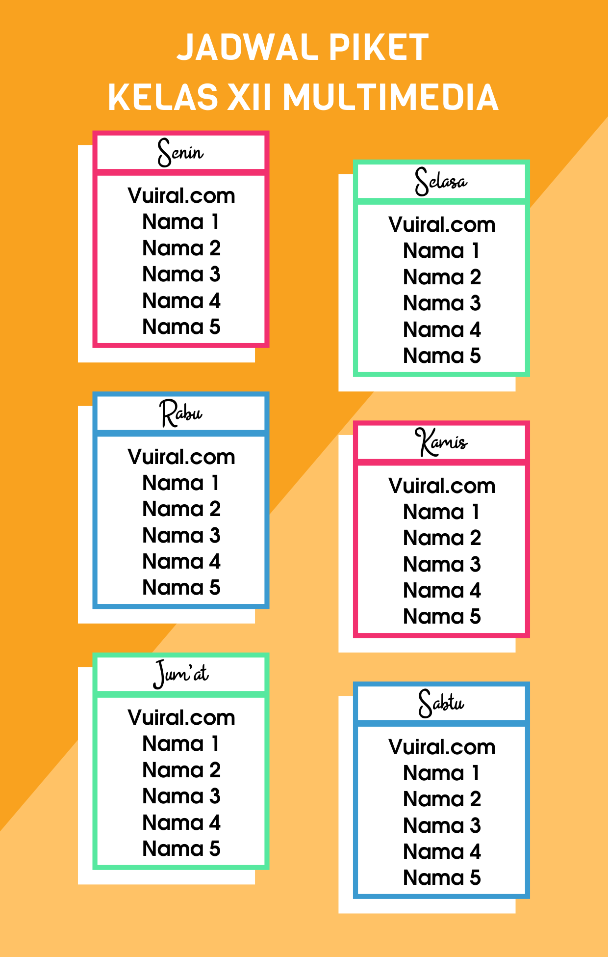 Detail Daftar Piket Kreatif Gambar Anak Sd Piket Nomer 24