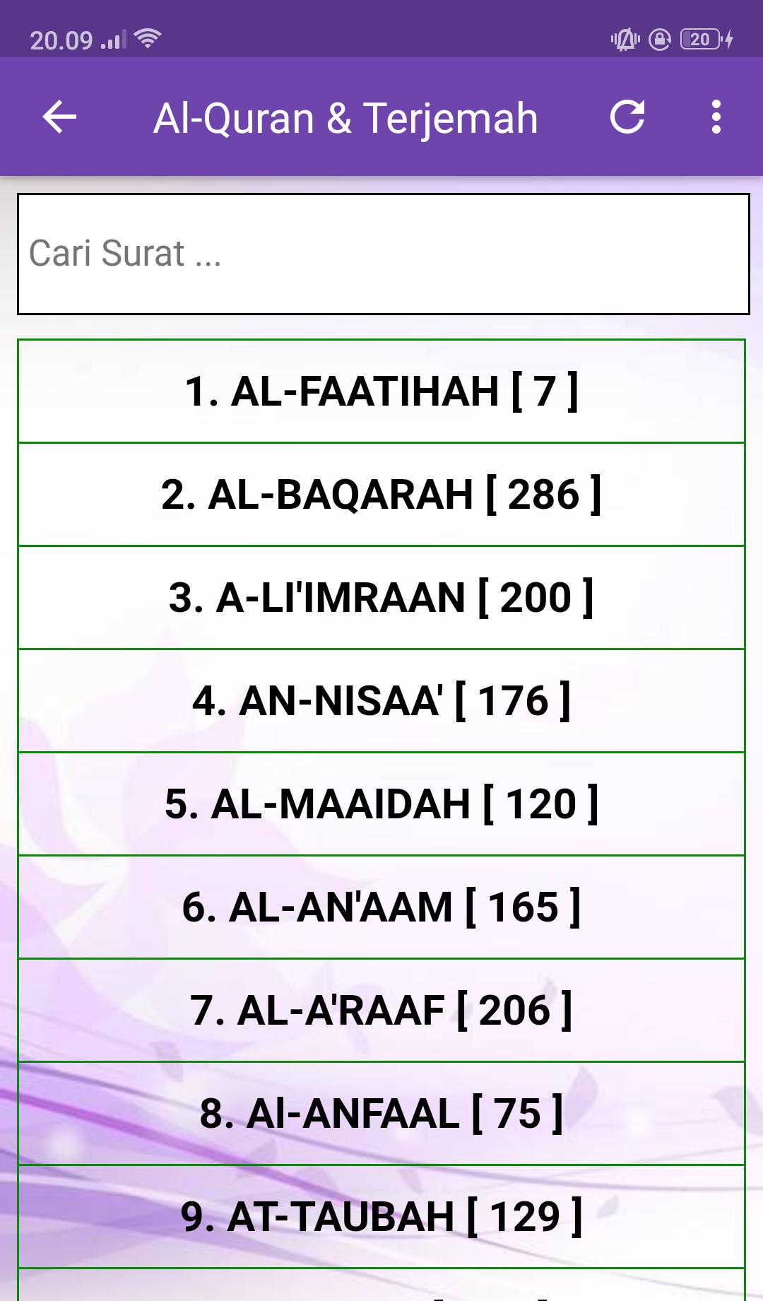 Detail Daftar Surat Pendek Nomer 17