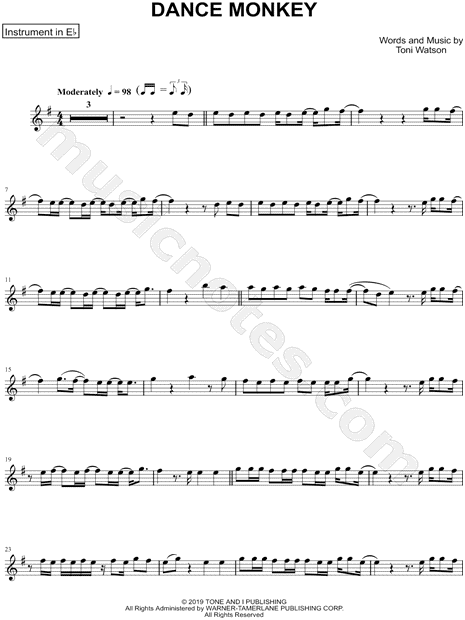 Detail Dance Monkey Saxophone Sheet Music Nomer 2