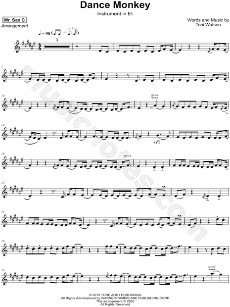 Detail Dance Monkey Saxophone Sheet Music Nomer 16