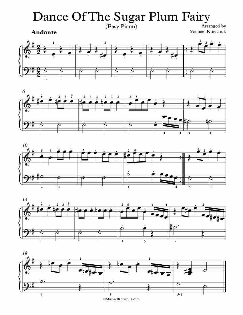 Detail Dance Of The Sugar Plum Fairy Free Piano Sheet Music Nomer 3