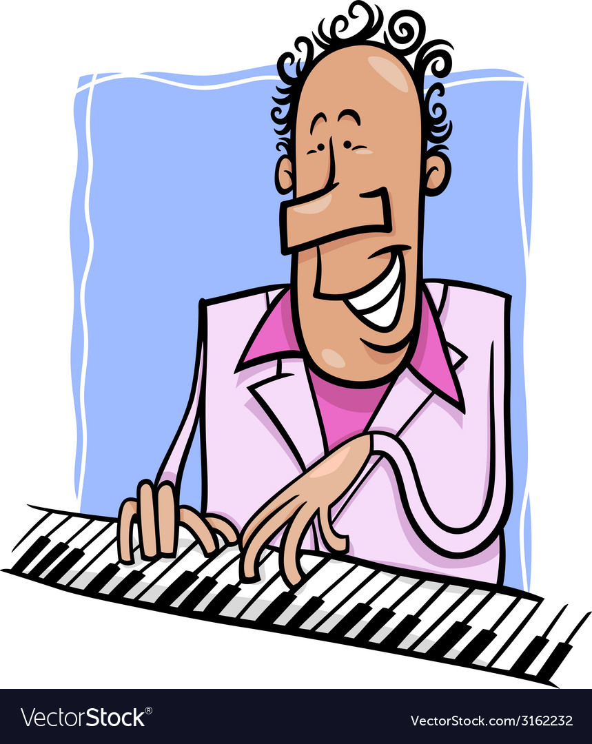 Pianist Karikatur - KibrisPDR