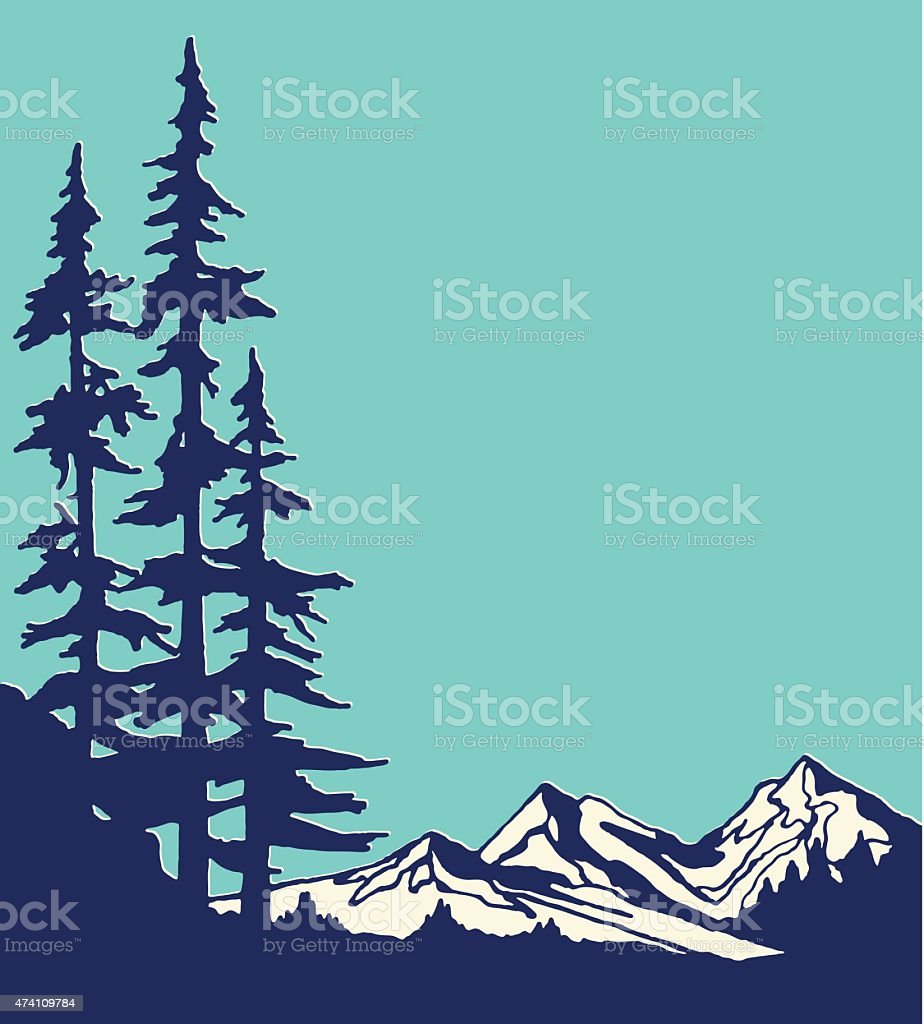 Detail gambar pohon gunung vector koleksi nomer 6