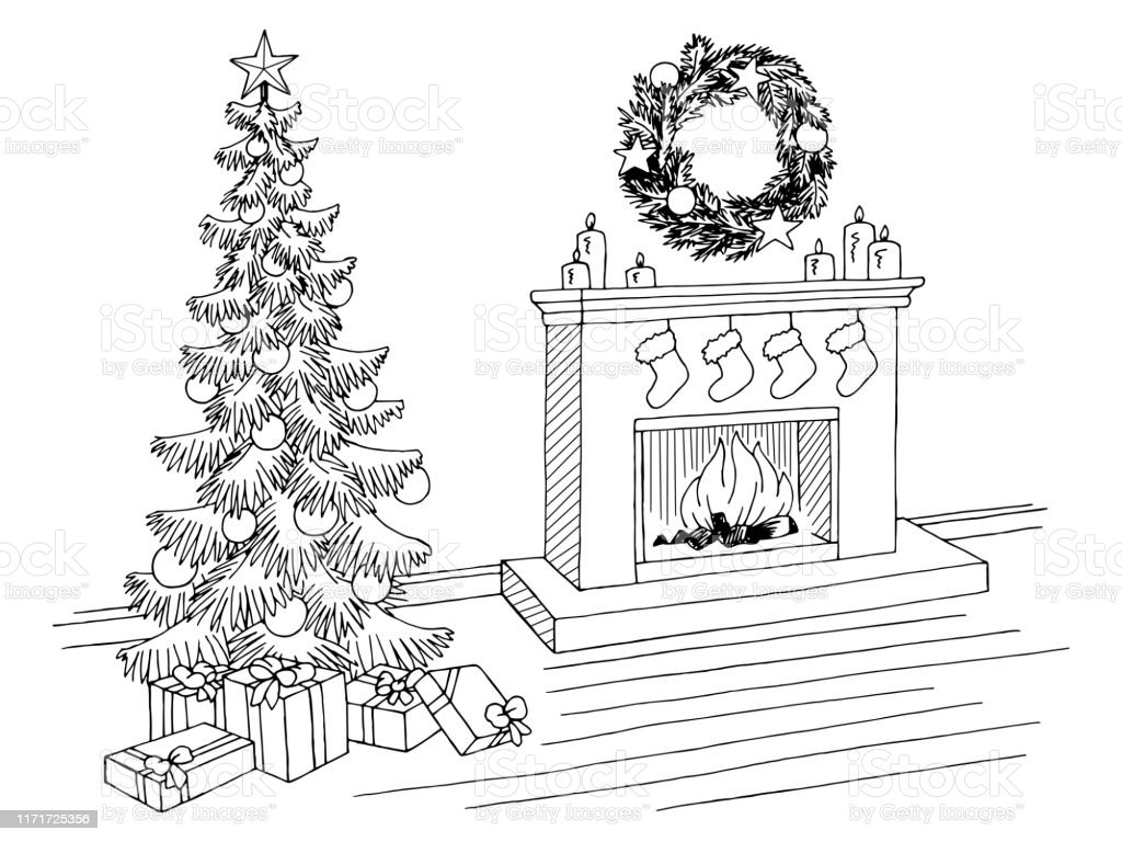 Detail Gambar Pohon Natal Hitam Putih Nomer 45