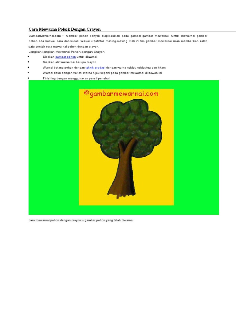 Detail Gambar Pohon Untuk Diwarnai Nomer 25