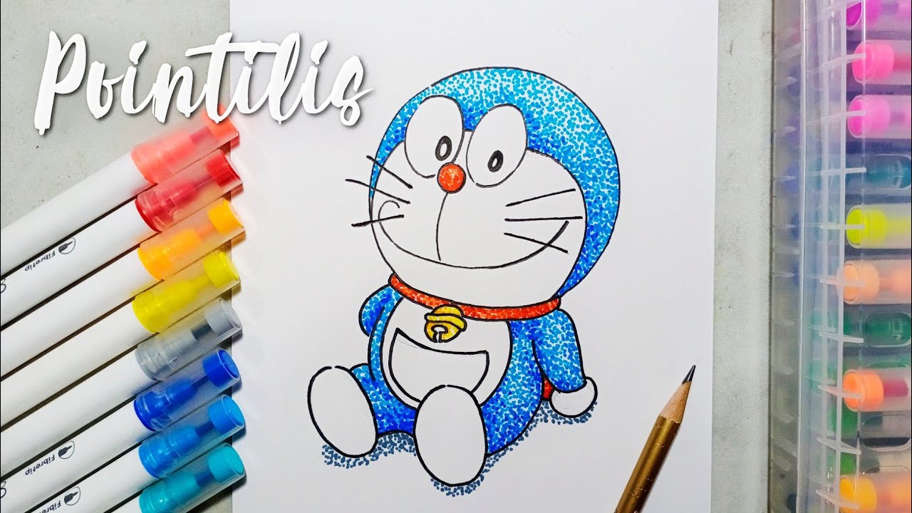Gambar Pointilis Doraemon - KibrisPDR