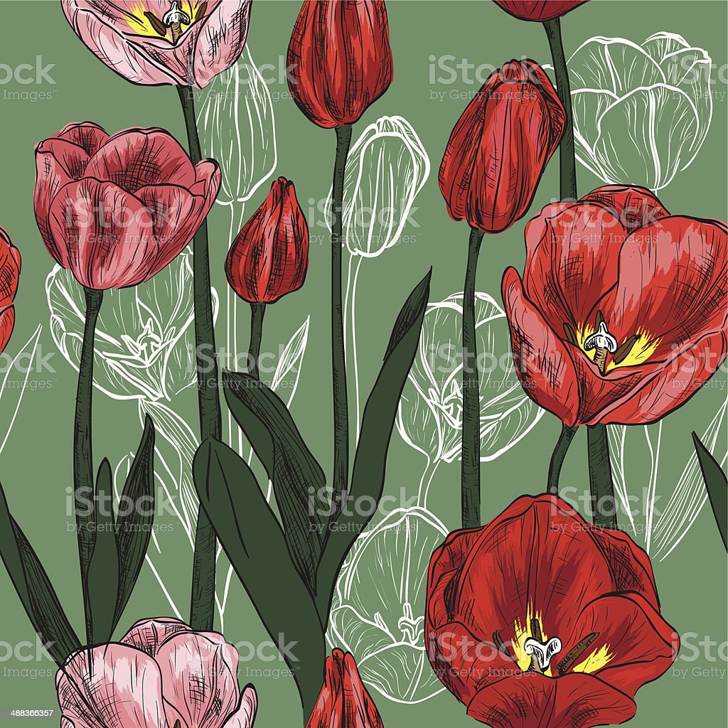 Detail Gambar Pola Bunga Tulip Nomer 45