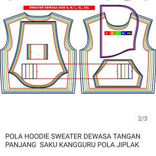 Detail Gambar Pola Hoodie Nomer 26