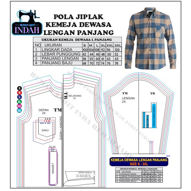 Detail Gambar Pola Kemeja Pria Nomer 39