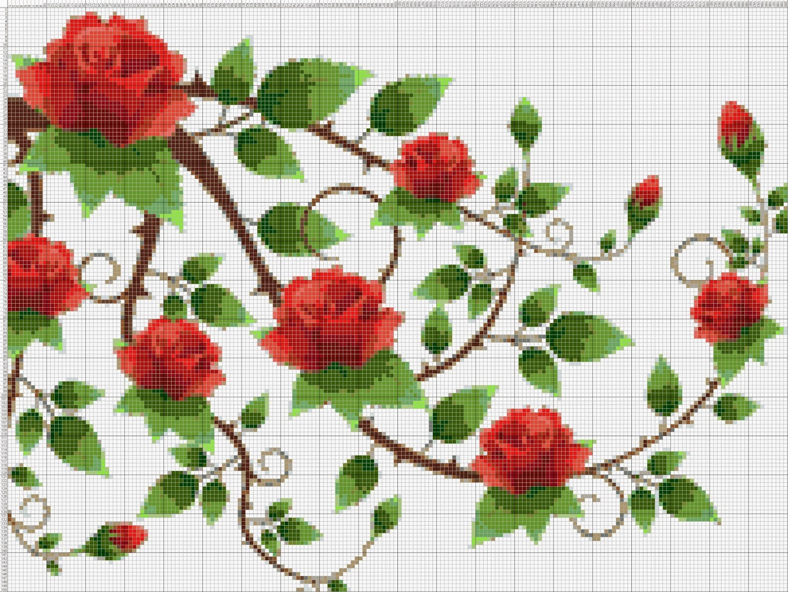 Detail Gambar Pola Kristik Bunga Mawar Nomer 18