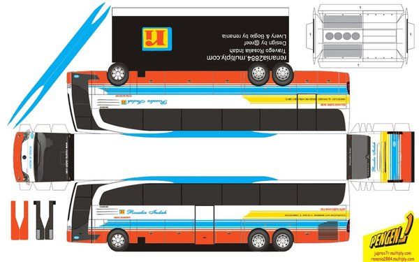 Detail Gambar Pola Papercraft Bus Nomer 2