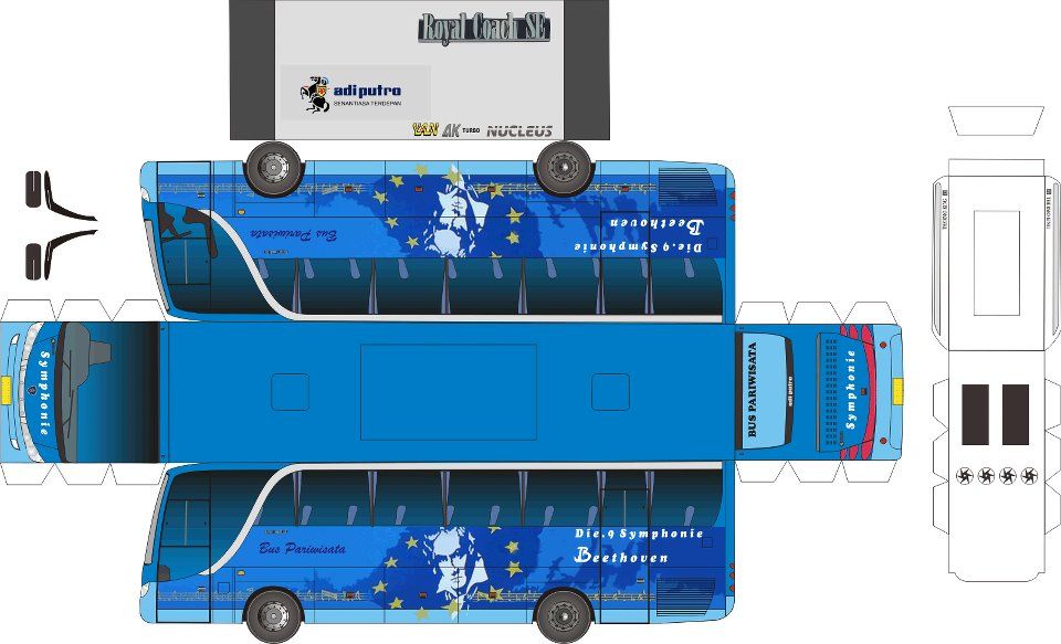 Detail Gambar Pola Papercraft Bus Nomer 3