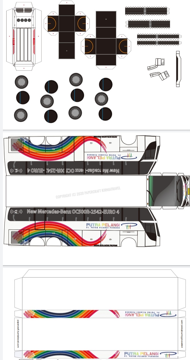 Detail Gambar Pola Papercraft Bus Nomer 25