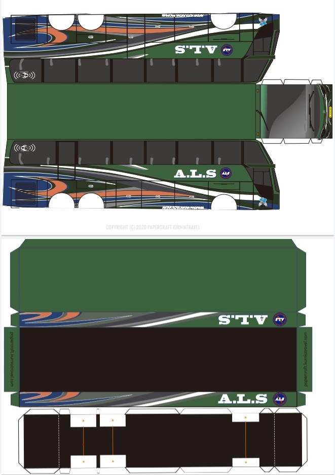 Detail Gambar Pola Papercraft Bus Nomer 39