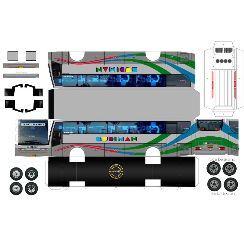 Detail Gambar Pola Papercraft Bus Nomer 43