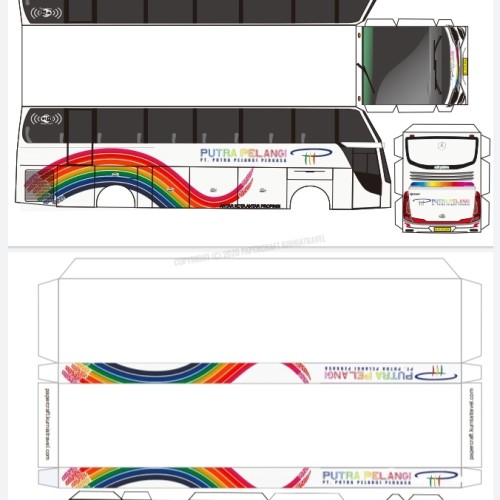 Detail Gambar Pola Papercraft Bus Nomer 45