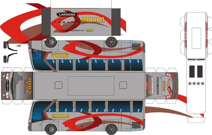 Detail Gambar Pola Papercraft Bus Nomer 6