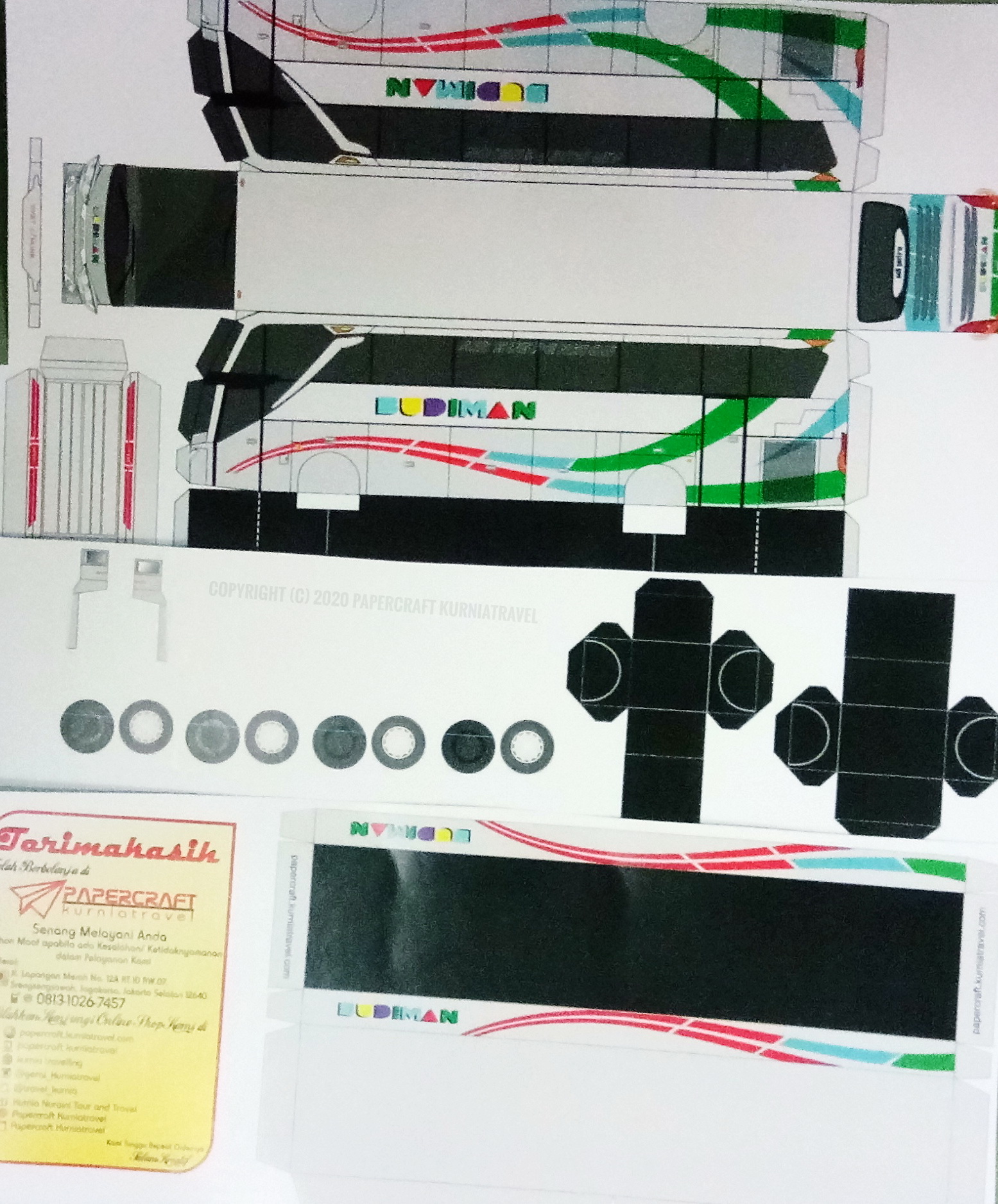 Detail Gambar Pola Papercraft Bus Nomer 48