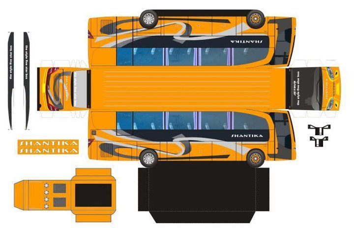 Detail Gambar Pola Papercraft Bus Nomer 8