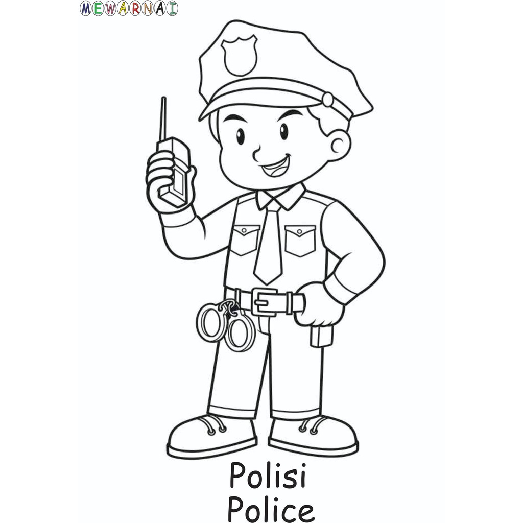 Detail Gambar Polisi Mewarnai Nomer 10