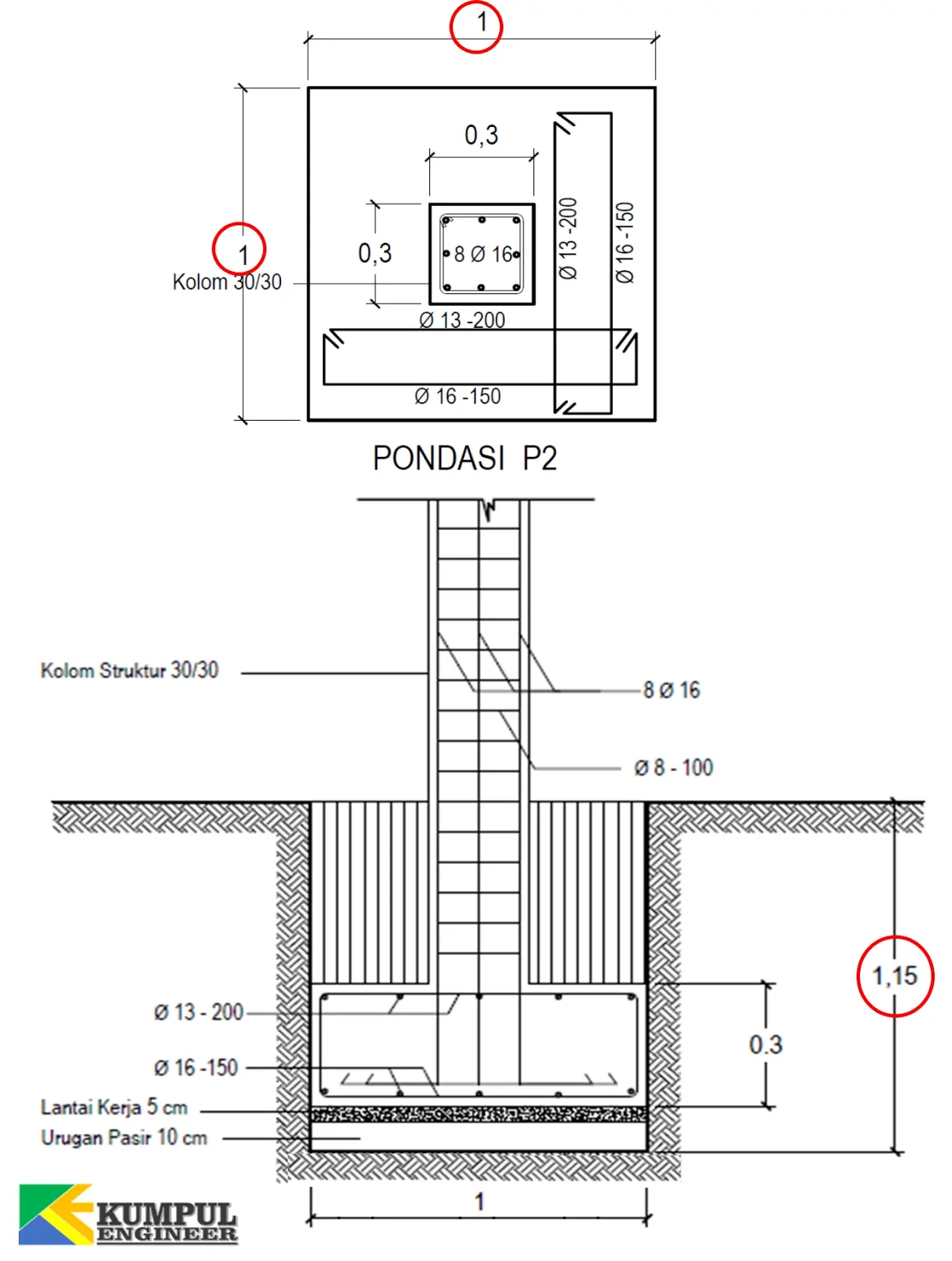 Detail Gambar Pondasi Tapak Nomer 5