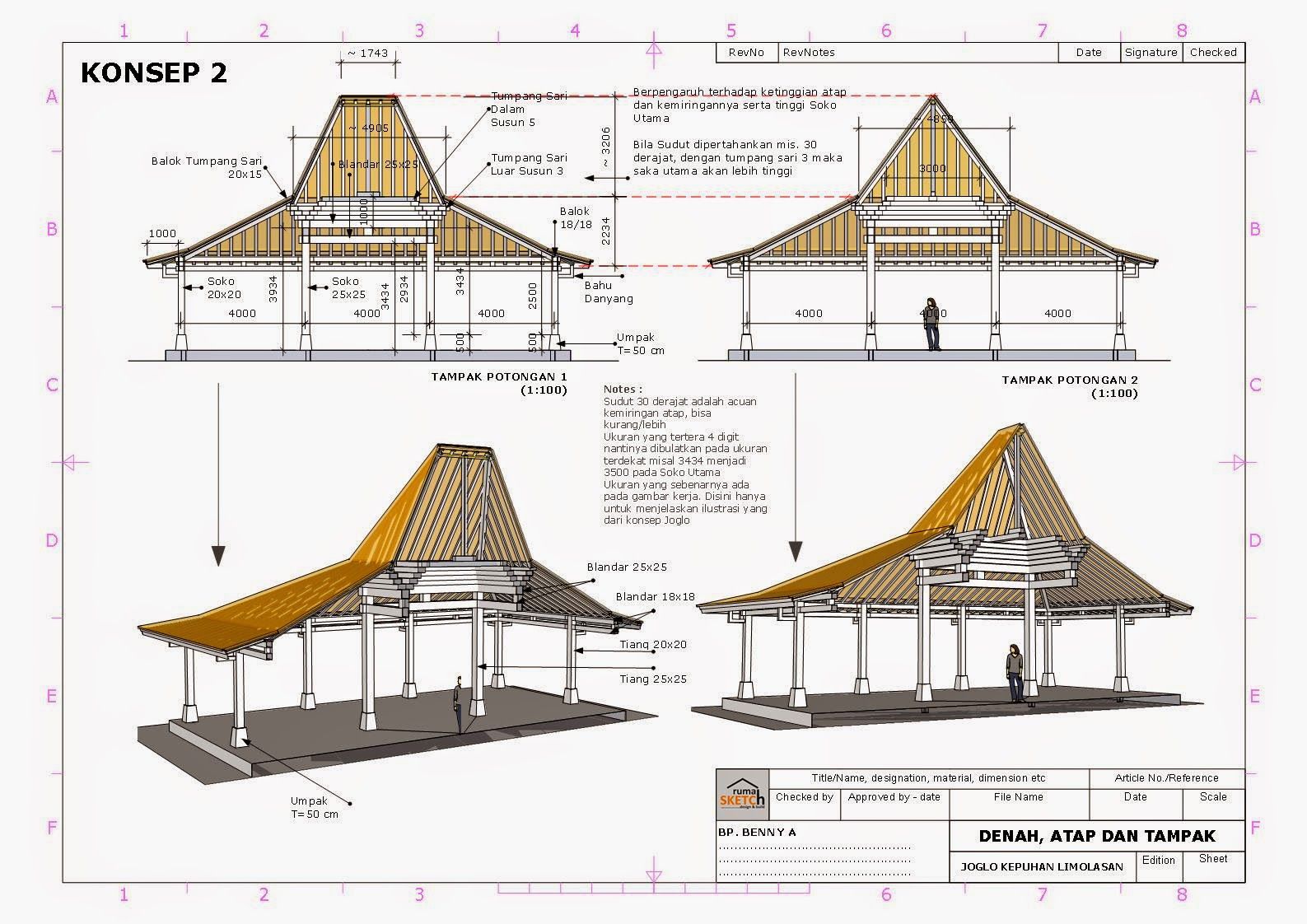 Detail Gambar Potongan Atap Joglo Nomer 2