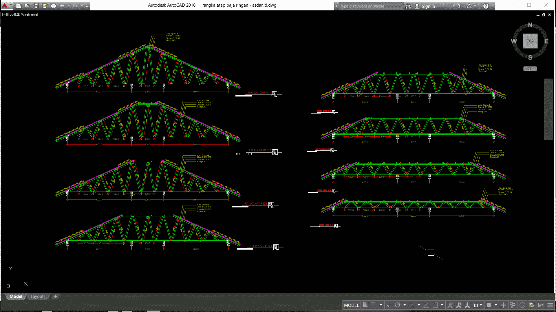 Detail Gambar Potongan Atap Tangka Baja Nomer 16