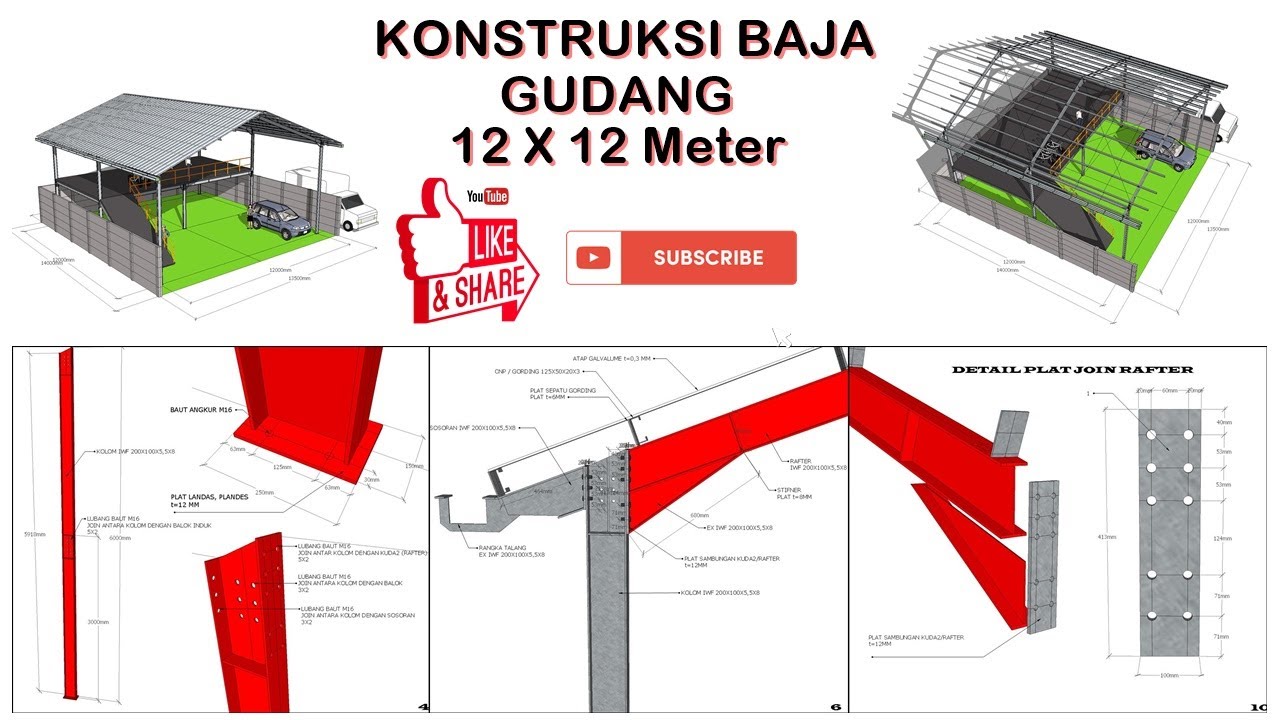 Detail Gambar Potongan Gudang Baja Nomer 24