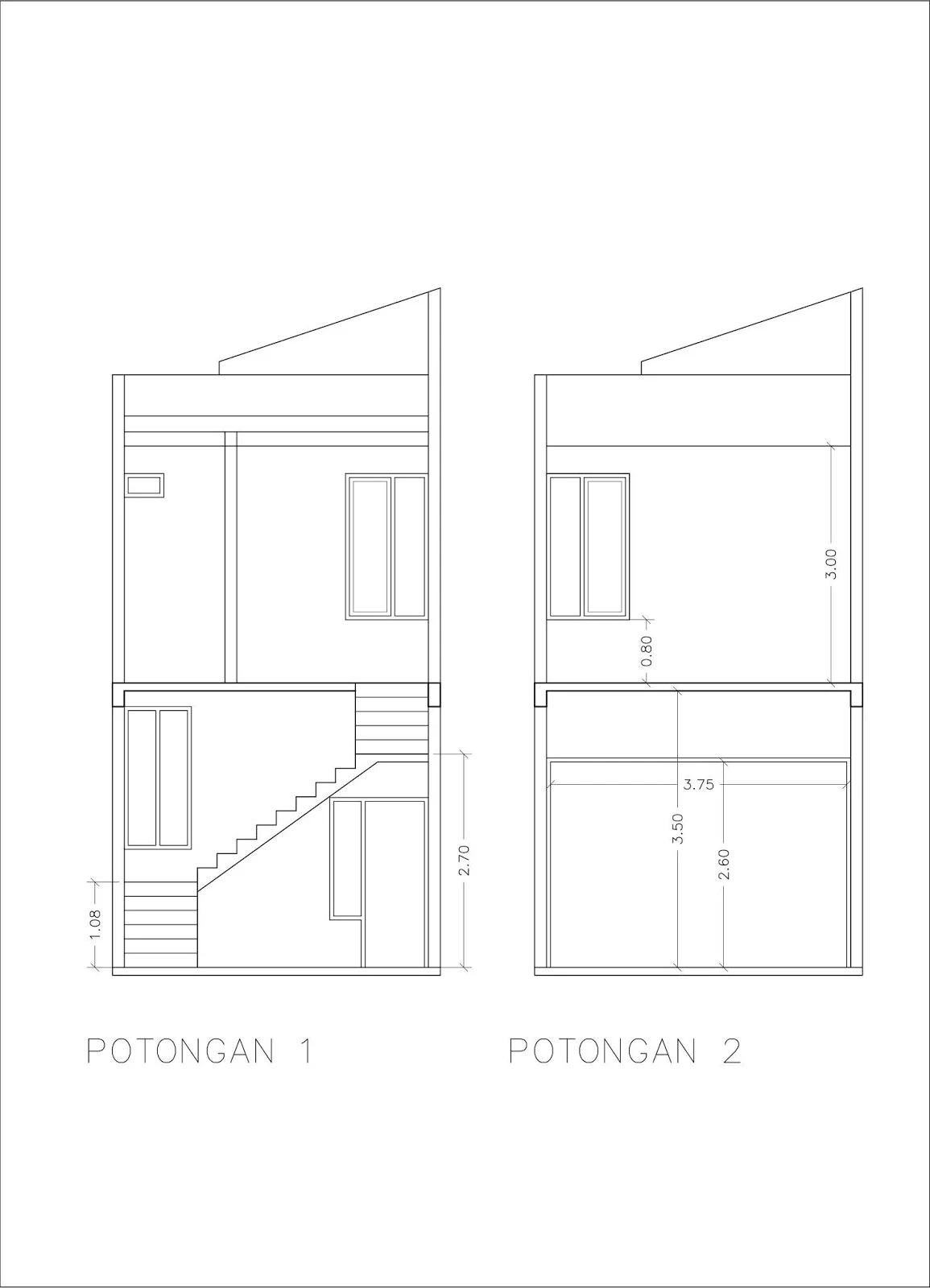 Detail Gambar Potongan Ruko 2 Lt Nomer 25