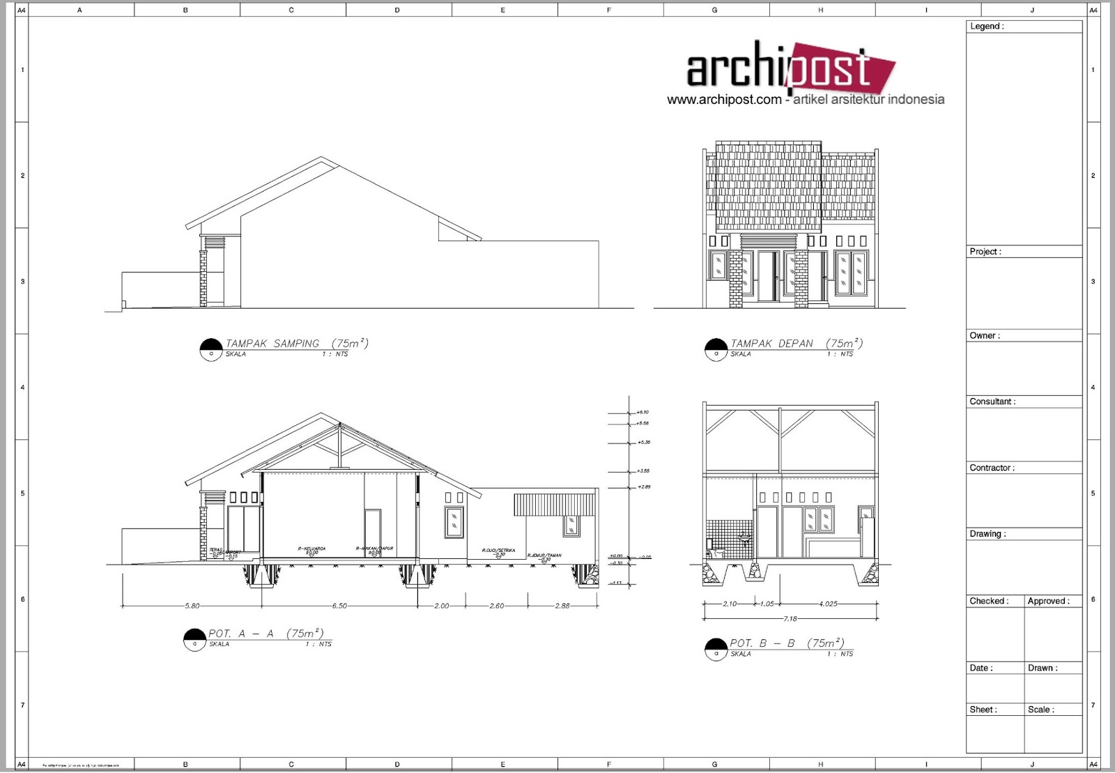 Detail Gambar Potongan Rumah 1 Lantai Nomer 20