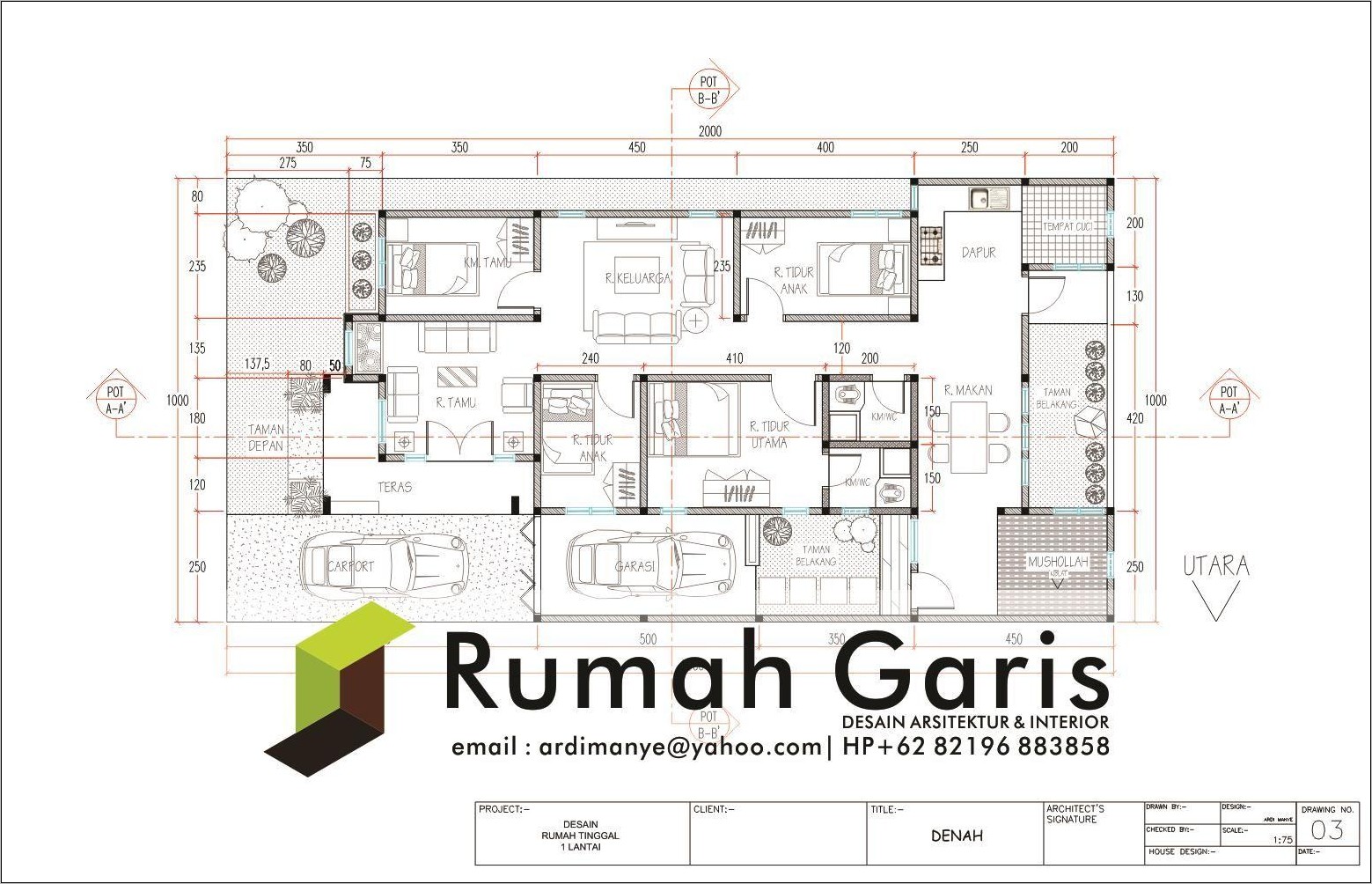 Detail Gambar Potongan Rumah 1 Lantai Nomer 25