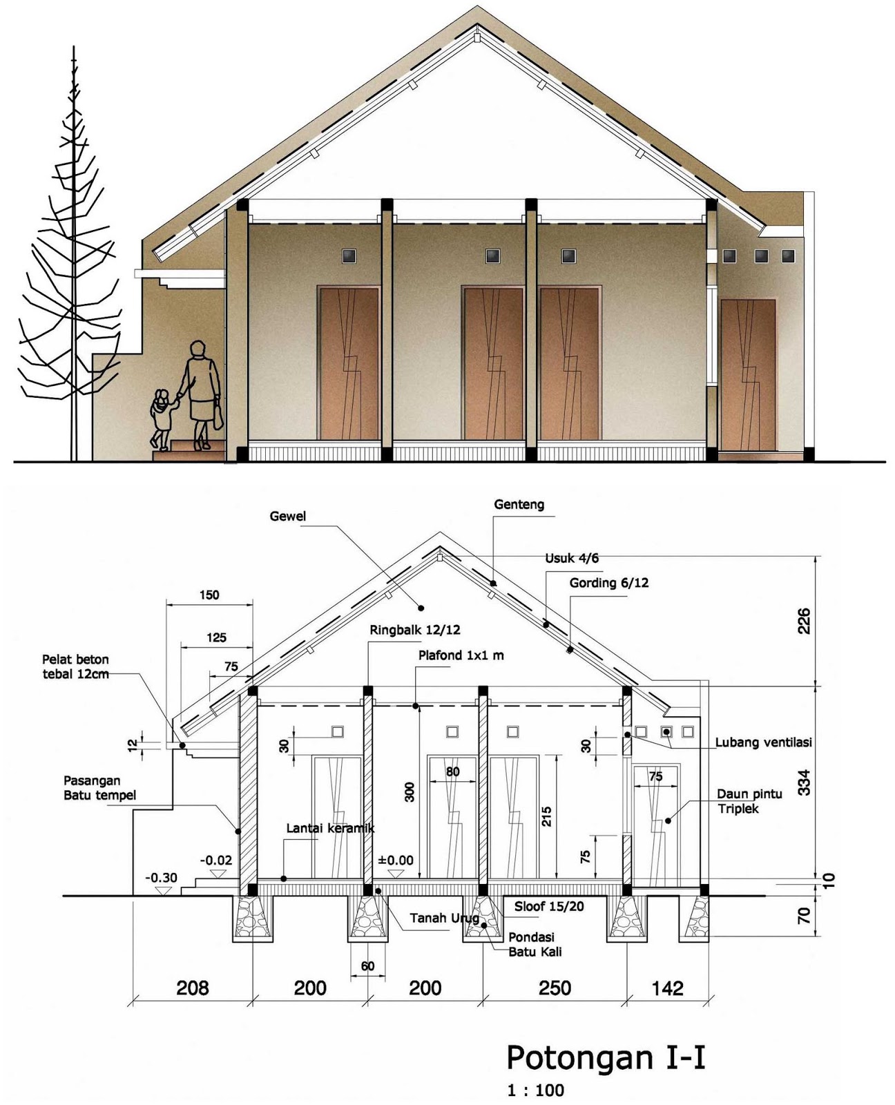 Detail Gambar Potongan Rumah Sederhana Nomer 4