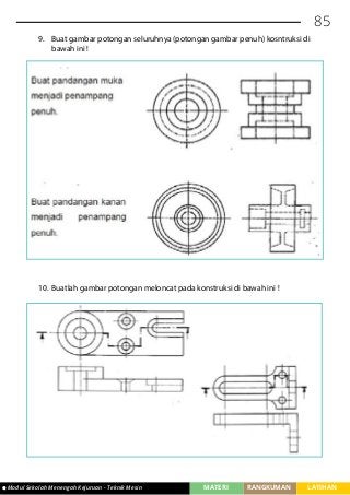 Detail Gambar Potongan Teknik Mesin Nomer 45