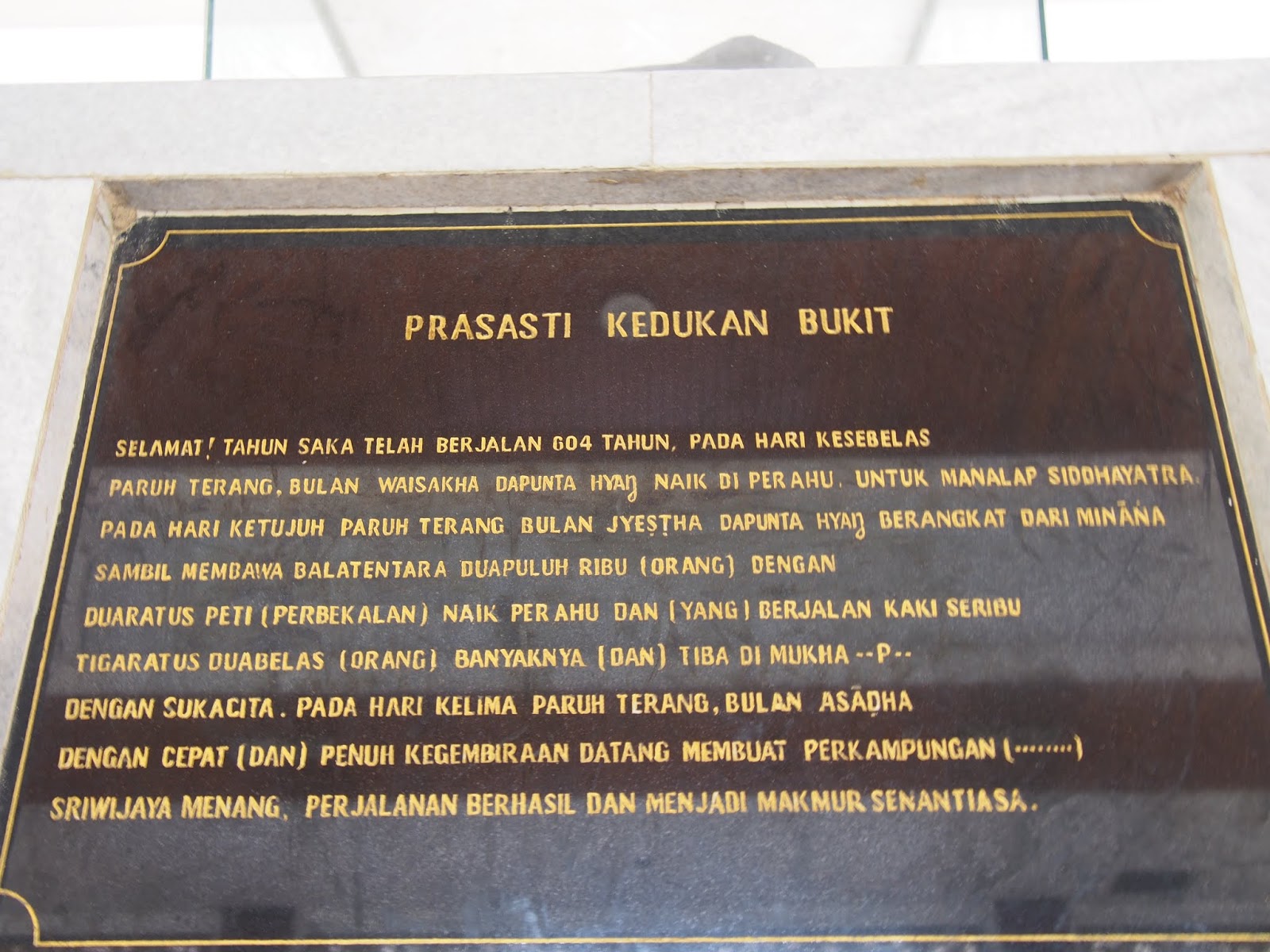 Detail Gambar Prasasti Kedukan Bukit Nomer 43