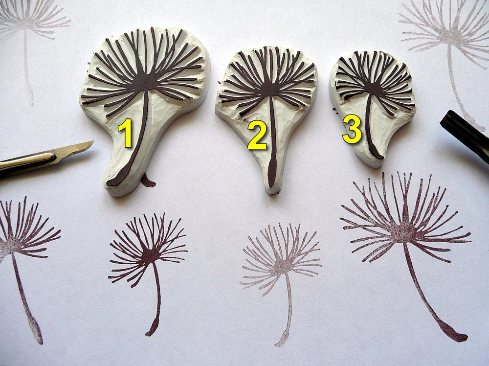 Detail Dandelion Stamp Rubber Nomer 15