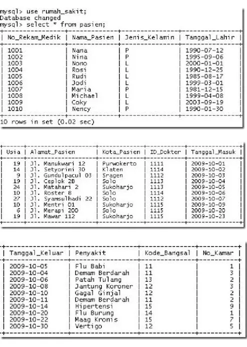 Detail Database Rumah Sakit Nomer 6