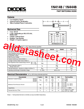 Detail Datasheet Dioda 1n4148 Nomer 3