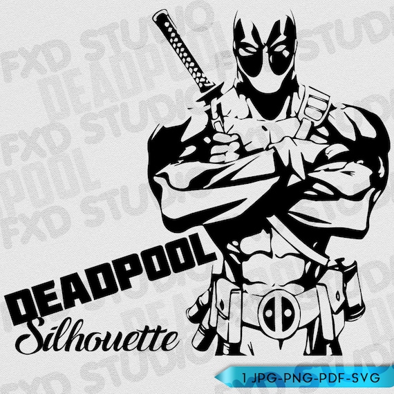 Detail Deadpool Clipart Black And White Nomer 15