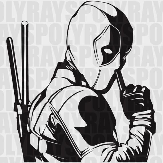 Detail Deadpool Clipart Black And White Nomer 17